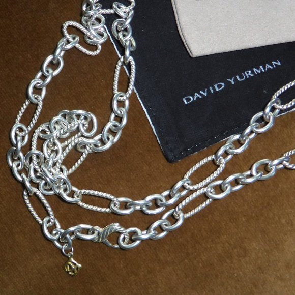 DAVID YURMAN Y2k 32” extra large twisted oval and oval link SS FIGARO necklace. - Picture 3 of 4
